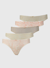 Load image into Gallery viewer, Zebra Print High Leg Knickers 5 Pack