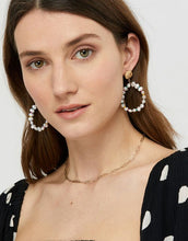 Load image into Gallery viewer, Pearl and Bright Bead Doorknocker Earrings
