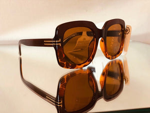 Square Tortoise Shell Sunglasses Brown