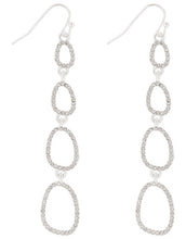 Load image into Gallery viewer, Pavé Organic Long Drop Earrings
