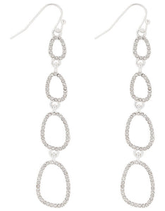 Pavé Organic Long Drop Earrings