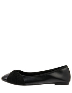 Twist Ballerina Flat Shoes Black