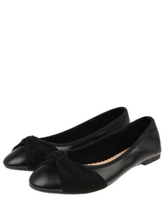 Twist Ballerina Flat Shoes Black