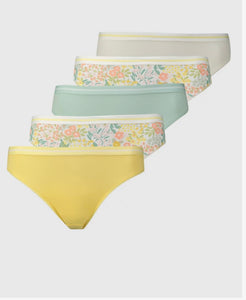 Floral Print High Leg Knickers 5 Pack