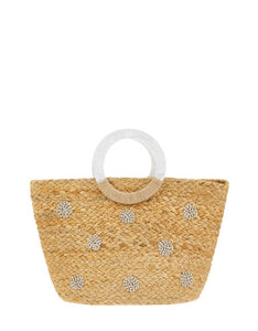 Diamanté Woven Mini Shopper Bag