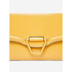 Yellow Enamel Detail Clutch Bag