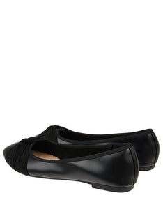 Twist Ballerina Flat Shoes Black