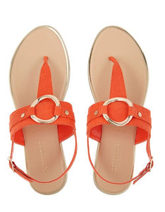 Ring Detail Sandals Orange