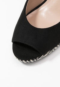 Black ‘Damsel’ Peep Toe Wedges