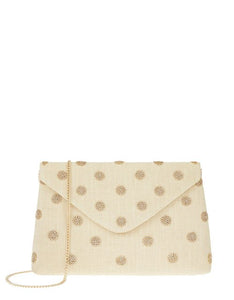 Diamante Polka-Dot Oversized Clutch Bag