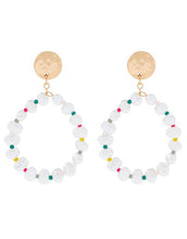 Load image into Gallery viewer, Pearl and Bright Bead Doorknocker Earrings
