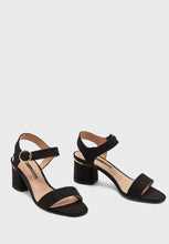 Load image into Gallery viewer, Black &#39;Santana&#39; Heeled Sandals
