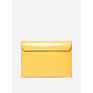 Yellow Enamel Detail Clutch Bag