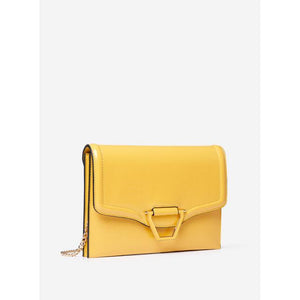 Yellow Enamel Detail Clutch Bag