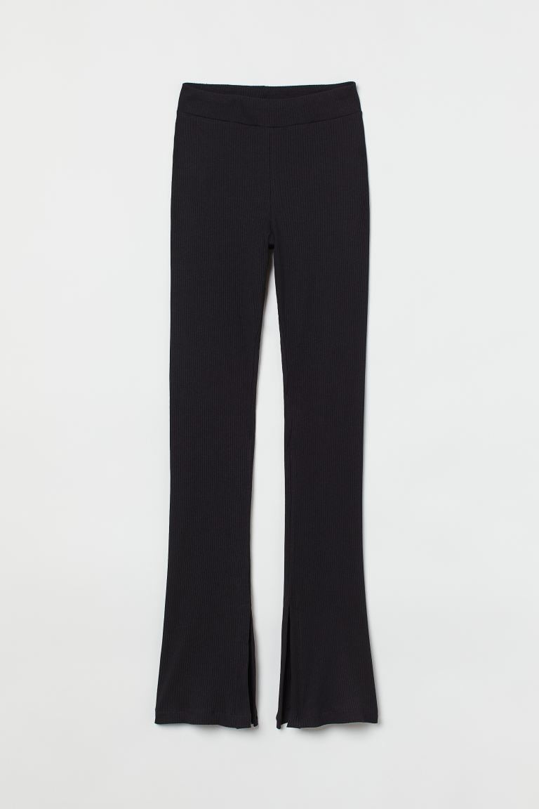 Flared Slit-Detail Leggings