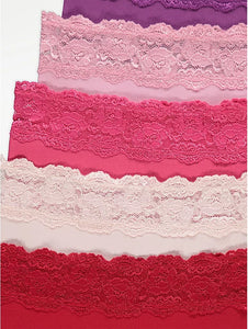 Pink Lace Trim Shorts 5 Pack