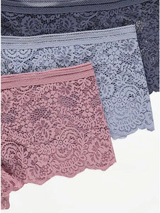 Floral Lace Short Knickers 3 Pack