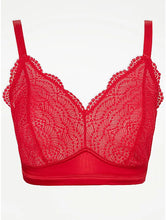 Load image into Gallery viewer, Red Lace Larger Bust Bralette and Full Knickers Set
