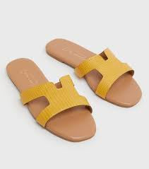 Mustard Faux Snake Cut Out Sliders