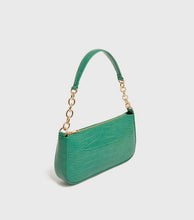 Load image into Gallery viewer, Green Faux Croc Chain Shoulder Bag
