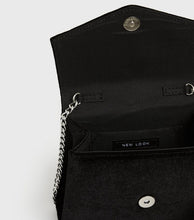 Load image into Gallery viewer, Black Velvet Faux Pearl Cross Body Bag
